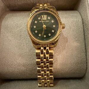 Michael Kors Gold Watch with green face